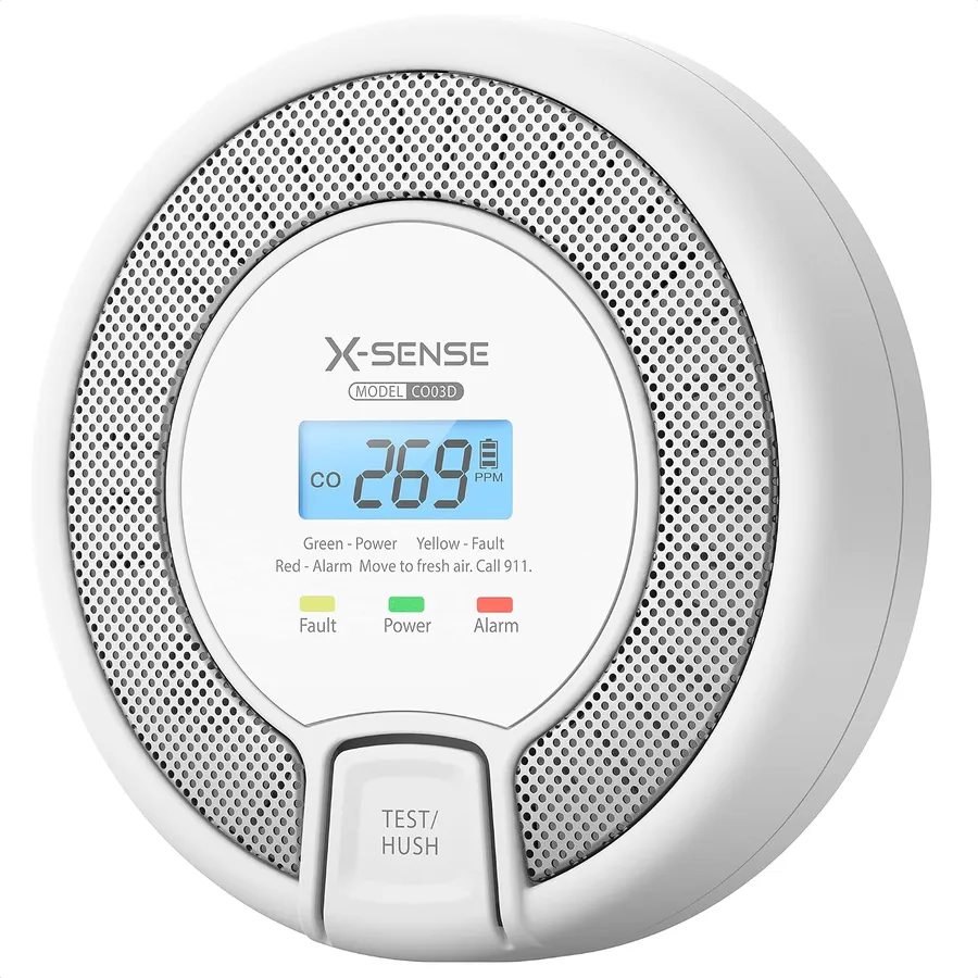 X-Sense CO03D - CO alarm with large LCD and 10-year sensor, single unit
