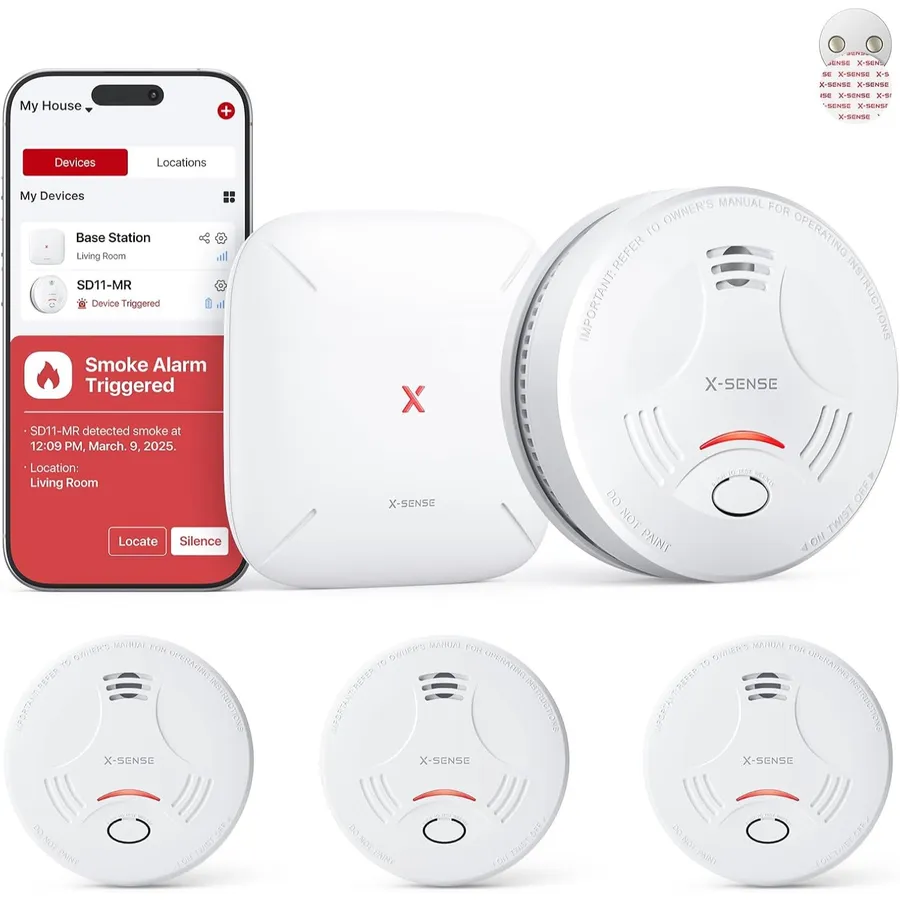X-Sense SD11-MR31 - Kit of 3 interlinked smoke alarms with SBS50 base