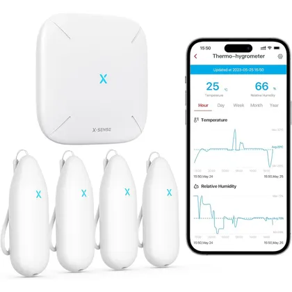 X-Sense STH55 - Thermo-hygrometer kit, 4 sensors and base station