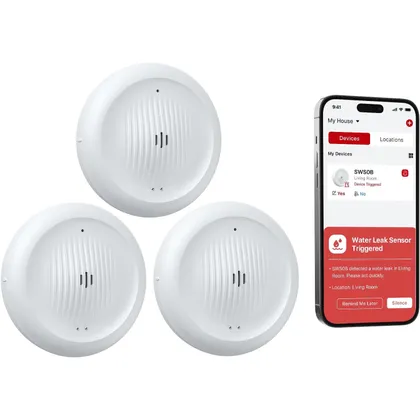 X-Sense SWS0B - Wi-Fi water leak and low temperature alarm, pack of 3