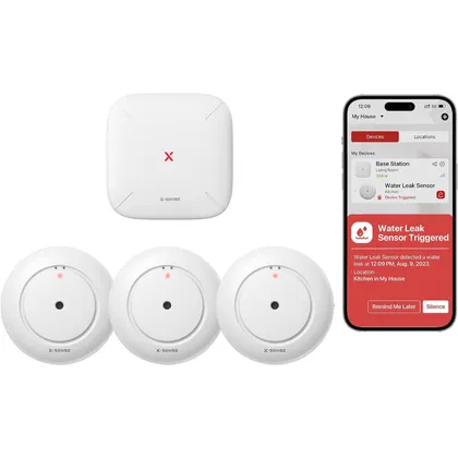 X-Sense SWS54 - Water leak detector kit, 3 sensors and base station