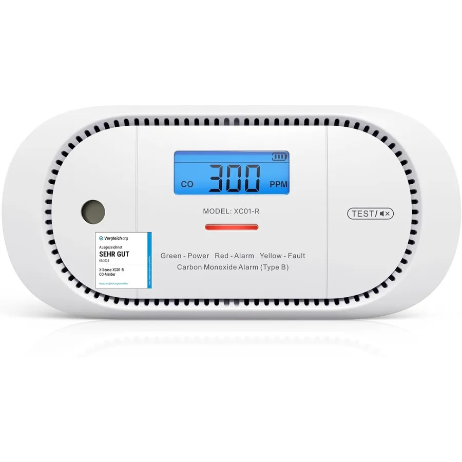 X-Sense XC01-R - CO alarm with LCD and peak memory, single unit
