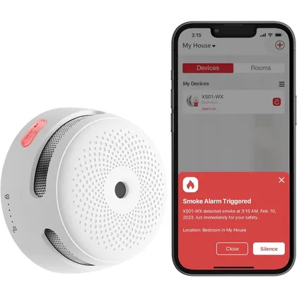 X-Sense XS01-WX - Mini Wi-Fi smoke alarm with app alerts, single unit