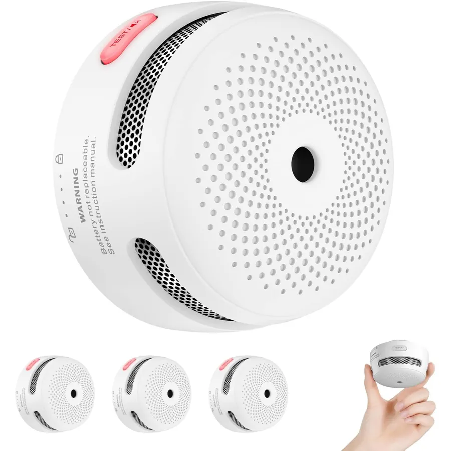 X-Sense XS01 - Mini smoke alarm with 10-year sealed battery, pack of 3