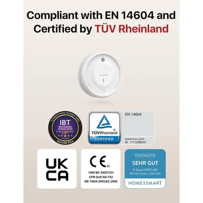 X-Sense XS0D-MR31 - Kit of 3 slim magnetic smoke alarms with SBS50 base