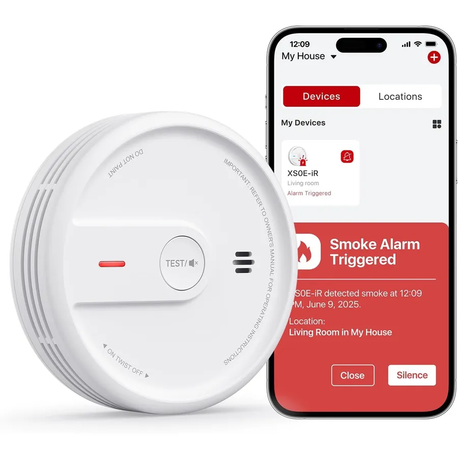 X-Sense XS0E-iR - Wi-Fi smoke alarm with night mode, single unit